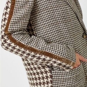 Mystree Houndstooth Blazer with Brown Trim Size M